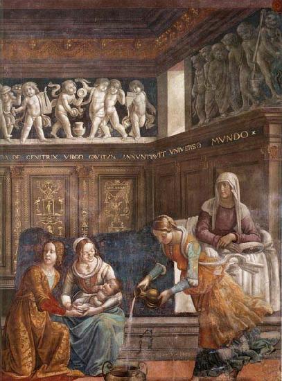 GHIRLANDAIO, Domenico Birth of Mary oil painting picture